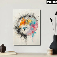 2D flat 1pc whimsical portrait abstract face art modern wall decor living room bedroom canvas print farmhouse style gallery wrapped inspirational gift idea