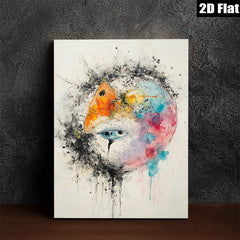 2D flat 1pc whimsical portrait abstract face art modern wall decor living room bedroom canvas print farmhouse style gallery wrapped inspirational gift idea