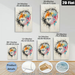 2D flat 1pc whimsical portrait abstract face art modern wall decor living room bedroom canvas print farmhouse style gallery wrapped inspirational gift idea