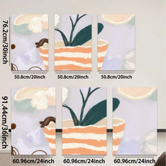 2D flat 1pc whimsical potted plant botanical wall art canvas prints for living room bedroom home decor farmhouse style modern minimalist cozy vibes