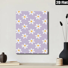 2D flat 1pc whimsical purple floral pattern botanical art prints for bedroom living room gallery wall decor farmhouse style cozy vibes