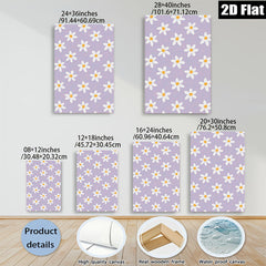 2D flat 1pc whimsical purple floral pattern botanical art prints for bedroom living room gallery wall decor farmhouse style cozy vibes