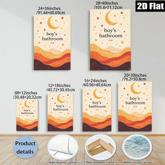 2D flat 1pc whimsical starry night sky wall art canvas prints for boys bedroom nursery playroom decor modern farmhouse gallery wrapped timeless statement piece