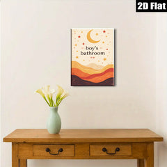 2D flat 1pc whimsical starry night sky wall art canvas prints for boys bedroom nursery playroom decor modern farmhouse gallery wrapped timeless statement piece