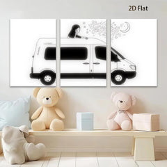 2D flat 1pc whimsical van life road trip adventure bedroom living room gallery wall decor farmhouse modern minimalist aesthetic