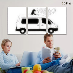 2D flat 1pc whimsical van life road trip adventure bedroom living room gallery wall decor farmhouse modern minimalist aesthetic