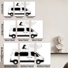 2D flat 1pc whimsical van life road trip adventure bedroom living room gallery wall decor farmhouse modern minimalist aesthetic