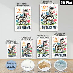 2D flat 1pc whimsical zebra illustration brings playful charm bedroom living room gallery wall decor farmhouse style modern art prints