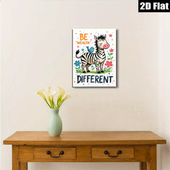 2D flat 1pc whimsical zebra illustration brings playful charm bedroom living room gallery wall decor farmhouse style modern art prints
