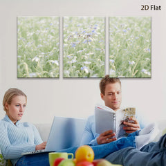 2D flat 1pc wildflower meadow spring bloom rustic farmhouse wall decor living room bedroom kitchen gallery wrapped canvas print modern botanical art