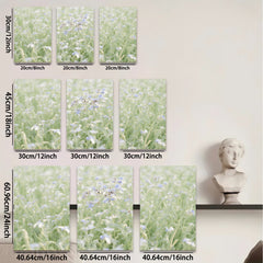 2D flat 1pc wildflower meadow spring bloom rustic farmhouse wall decor living room bedroom kitchen gallery wrapped canvas print modern botanical art