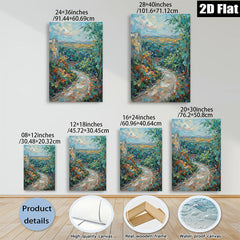 2D flat 1pc winding country road landscape wall art canvas prints for living room bedroom home office decor farmhouse style gallery wrapped ready to hang modern art