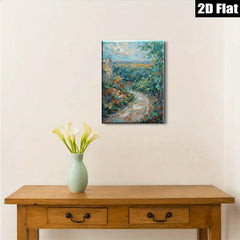2D flat 1pc winding country road landscape wall art canvas prints for living room bedroom home office decor farmhouse style gallery wrapped ready to hang modern art