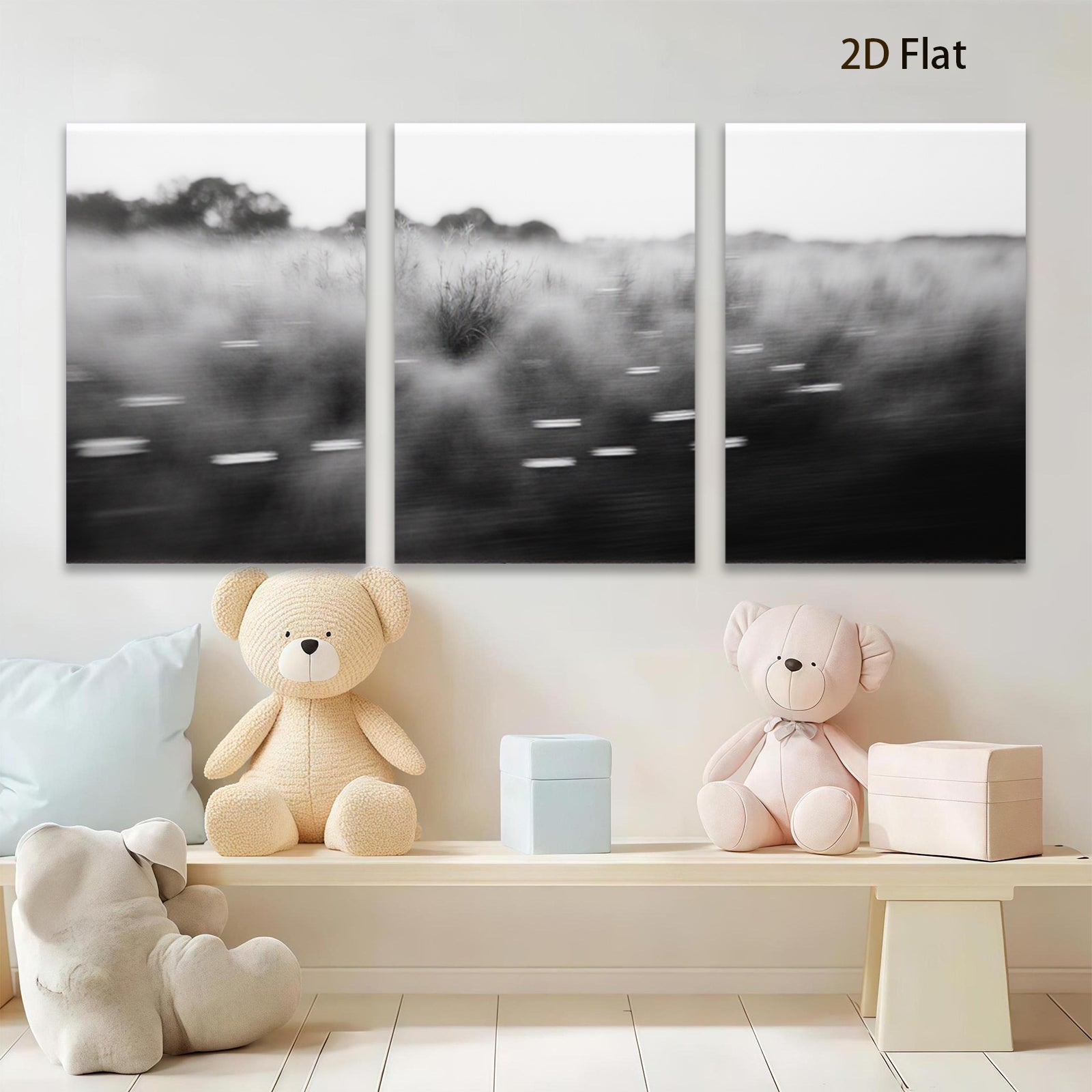 2D flat 1pc windswept prairie grasses blurred motion farmhouse wall decor living room bedroom modern minimalist gallery wrapped canvas prints for home