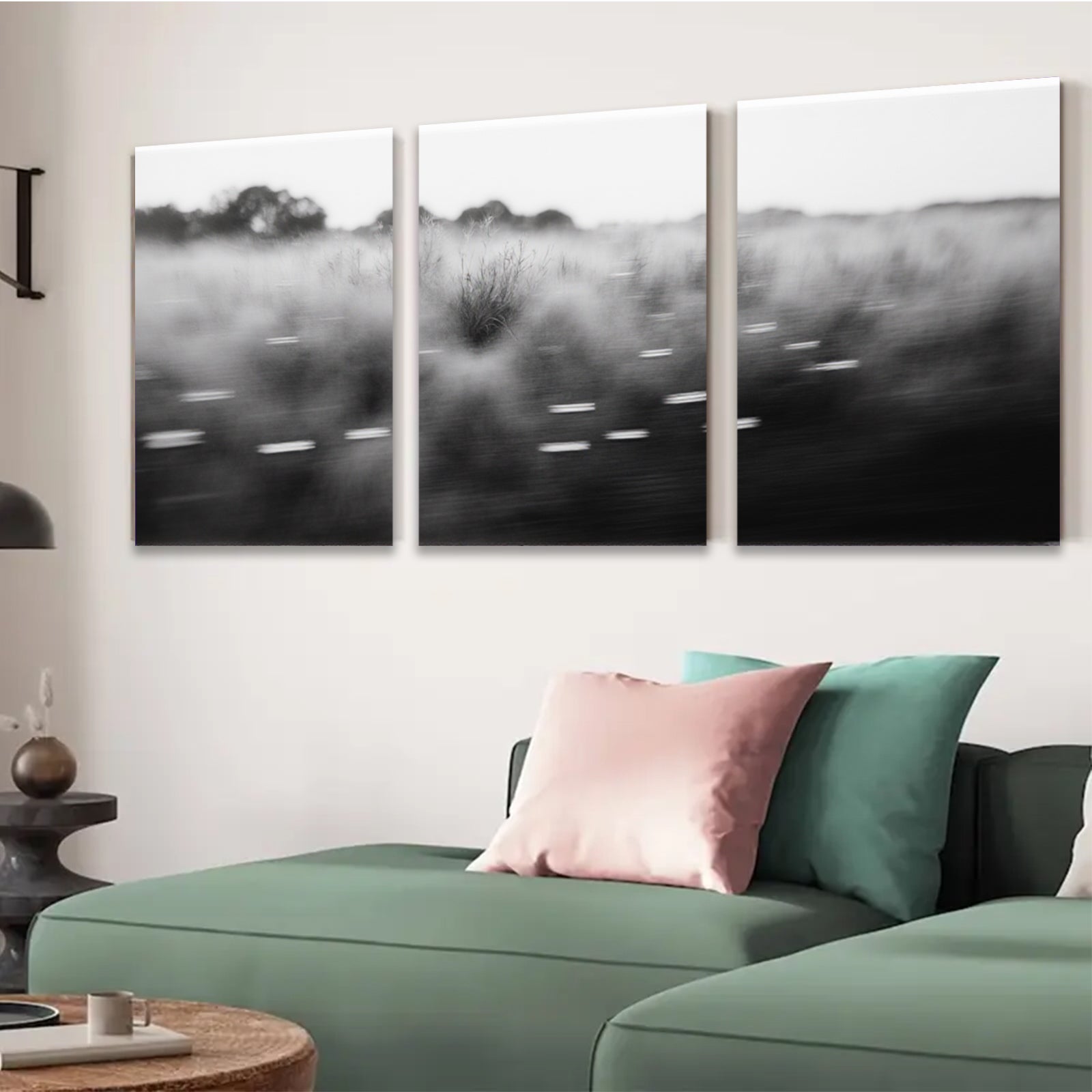 2D flat 1pc windswept prairie grasses blurred motion farmhouse wall decor living room bedroom modern minimalist gallery wrapped canvas prints for home