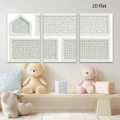 2D flat 1pc woven texture farmhouse wall art decor for living room bedroom kitchen modern gallery wrapped canvas prints ready to hang