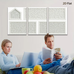 2D flat 1pc woven texture farmhouse wall art decor for living room bedroom kitchen modern gallery wrapped canvas prints ready to hang