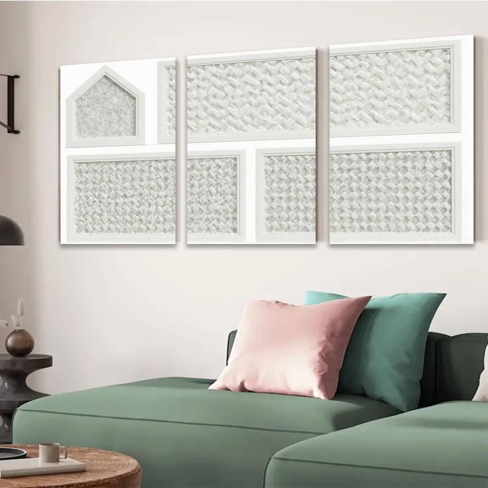 2D flat 1pc woven texture farmhouse wall art decor for living room bedroom kitchen modern gallery wrapped canvas prints ready to hang