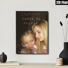 2D flat 1pc young women portrait close up friends wall art decor living room bedroom modern farmhouse gallery wrapped canvas prints inspirational cozy home decor