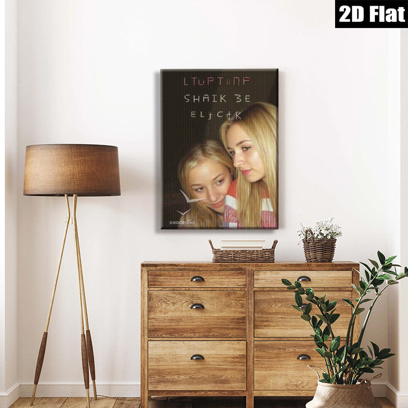 2D flat 1pc young women portrait close up friends wall art decor living room bedroom modern farmhouse gallery wrapped canvas prints inspirational cozy home decor