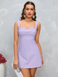A-Line Mini Dress with Criss-Cross Straps - View 6 | WEUXS