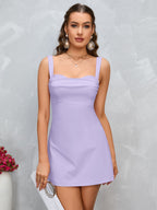 A-Line Mini Dress with Criss-Cross Straps - View 6 | WEUXS
