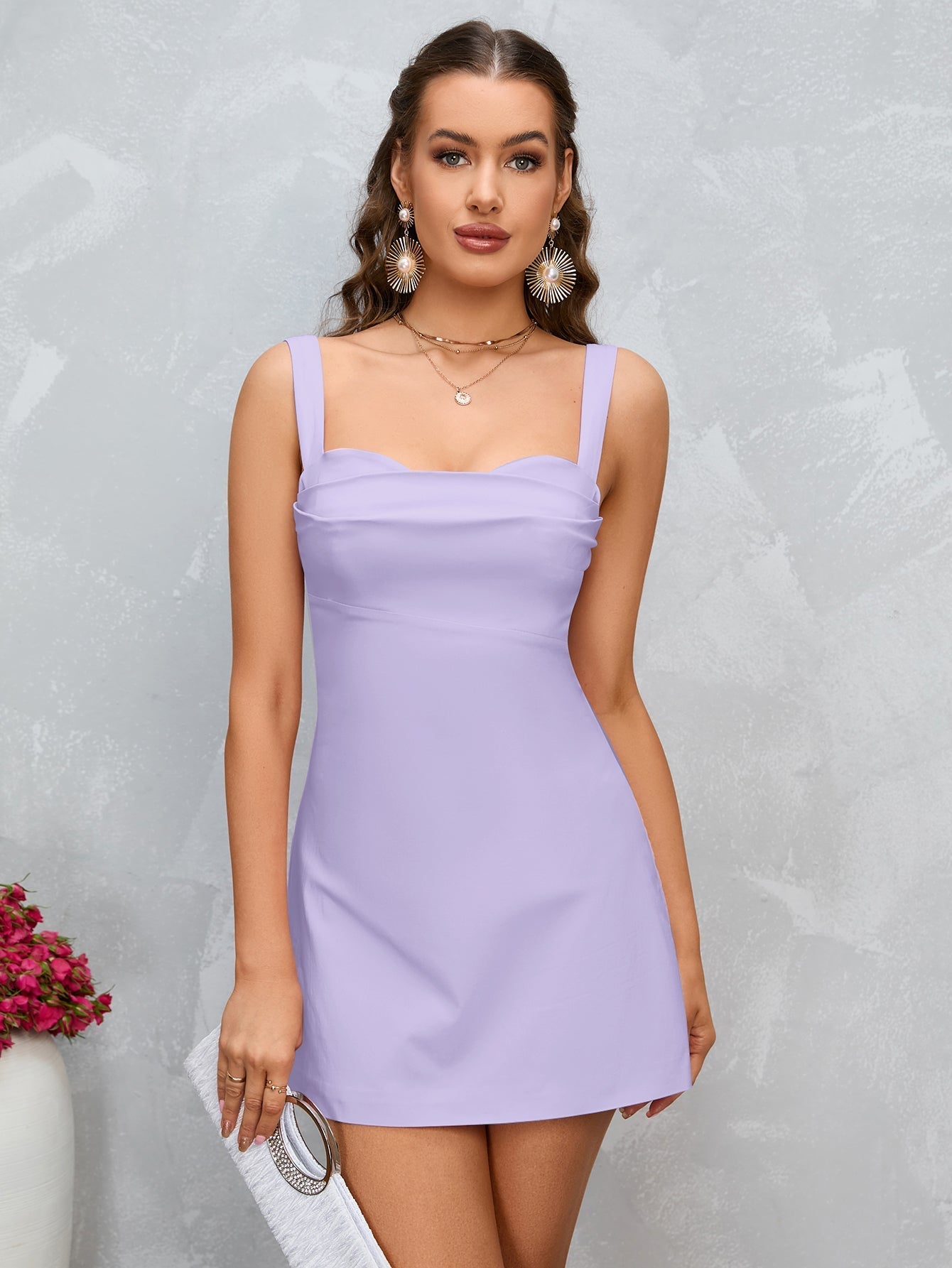 A-Line Mini Dress with Criss-Cross Straps - View 6 | WEUXS