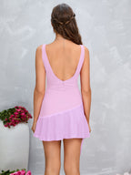 Flowy Ruffle Square Neck Dress - View 11 | WEUXS