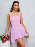 Flowy Ruffle Square Neck Dress - View 10 | WEUXS