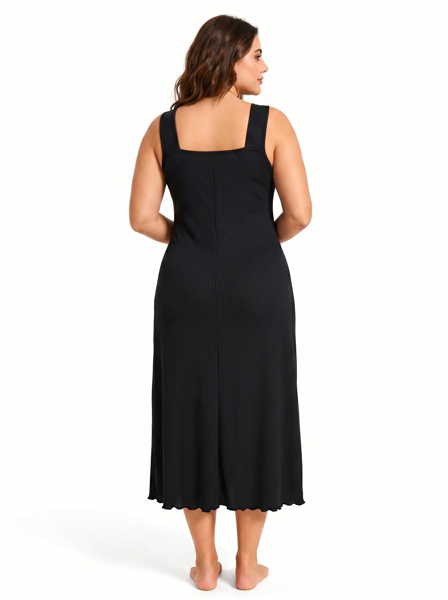 Lace Trim Midi Loungewear Dress Secondary image