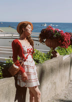 Cotton mini dress with ruffles - View 7 | WEUXS