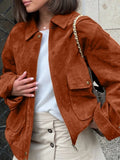 The Sienna Vintage Faux Suede Bomber Jacket - WEUXS
