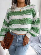 Textured Striped Knit Sweater - View 16 | WEUXS