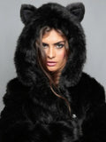 Wildcat Leopard Print Faux Fur Coat - WEUXS