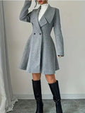 The Genevieve Fit & Flare Wool Coat Dress - WEUXS