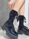 Knee High Lace Trim Socks - View 7 | WEUXS