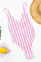 Women's one piece swimsuit with vertical stripes - View 16 | WEUXS