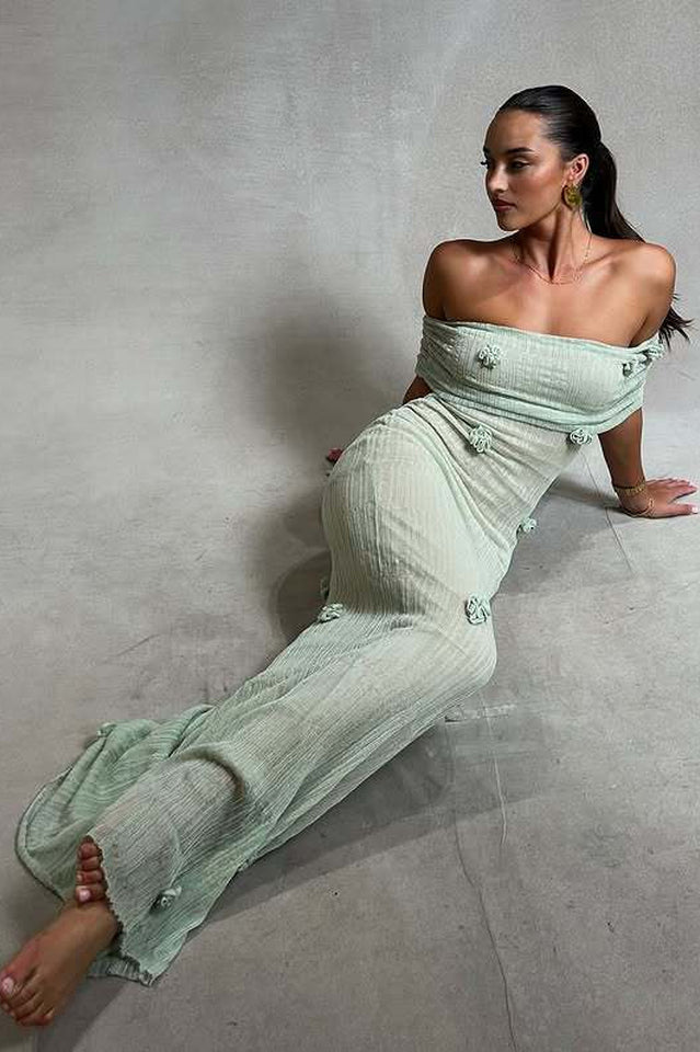 Brooke Off Shoulder Flower Knit Dress | Dress In Beauty