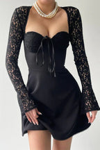 Lace Sleeve Mini Dress - View 9 | WEUXS