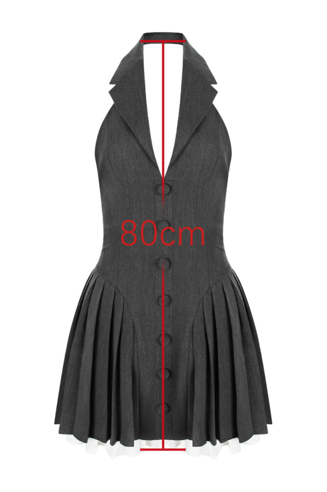 Hazel Preppy Halter Neck Pleated Mini Dress | Dress In Beauty