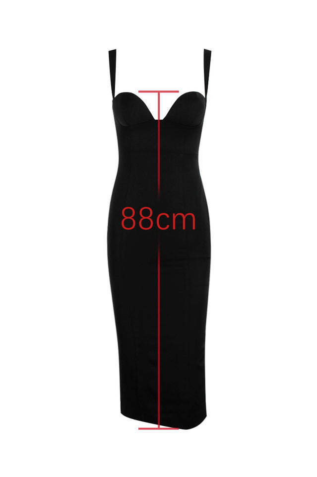 Bellissima Black Sweetheart Midi Dress | Dress In Beauty