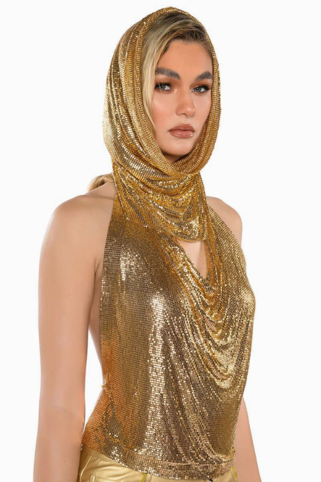 Venus Hoodie Metallic Top | Dress In Beauty