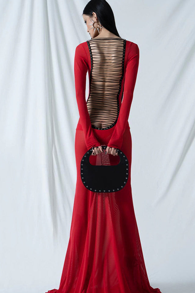 Sheer Backless Long Sleeve Dress | Dress In Beauty