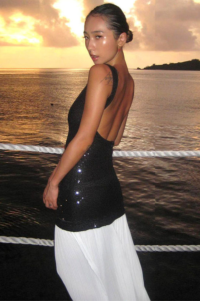 Gabrielle Patchwork Backless Maxi Dress | Dress In Beauty