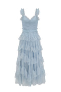 Ruffle V Neck Tiered Tulle Evening Dress | Dress In Beauty