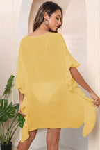 Ruffle Loose Beach Cover Up Dress - WEUXS