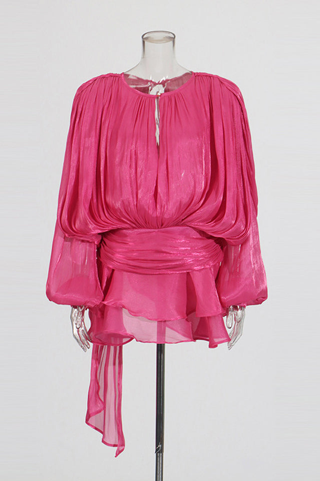 Beryl Pleated Ruffle Hem Mini Dress | Dress In Beauty