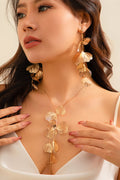 Floral Tassel Earrings & Necklace Set | Dress In Beauty