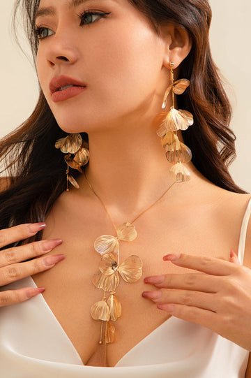 Floral Tassel Earrings & Necklace Set | Dress In Beauty