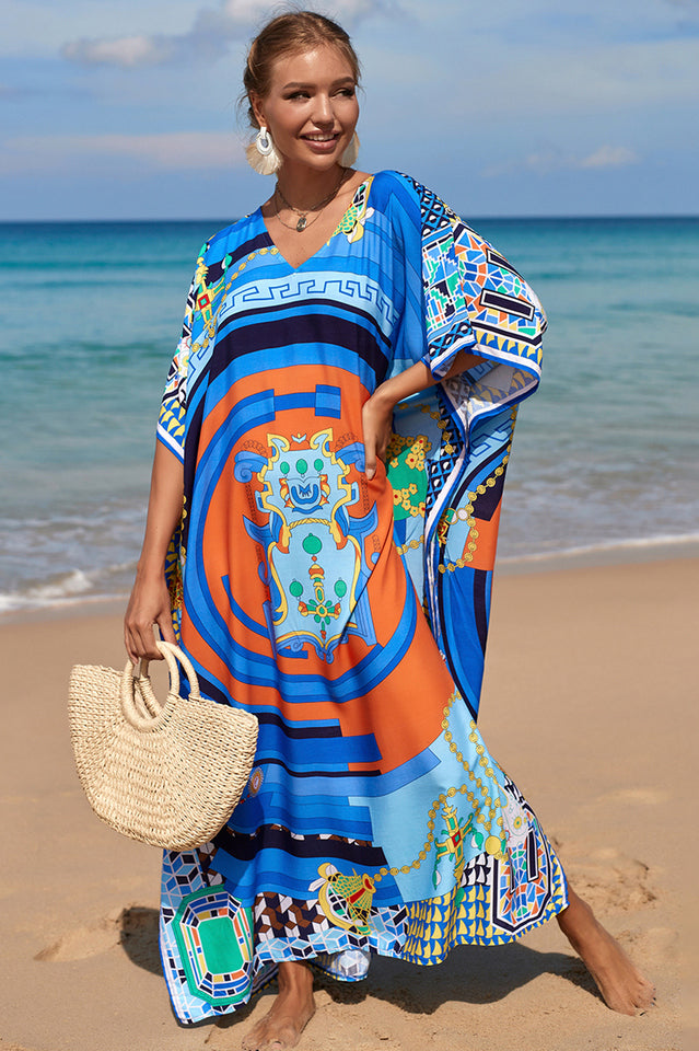 Tropical Pattern Kimono Blouse ( 29 Colors ) | Dress In Beauty